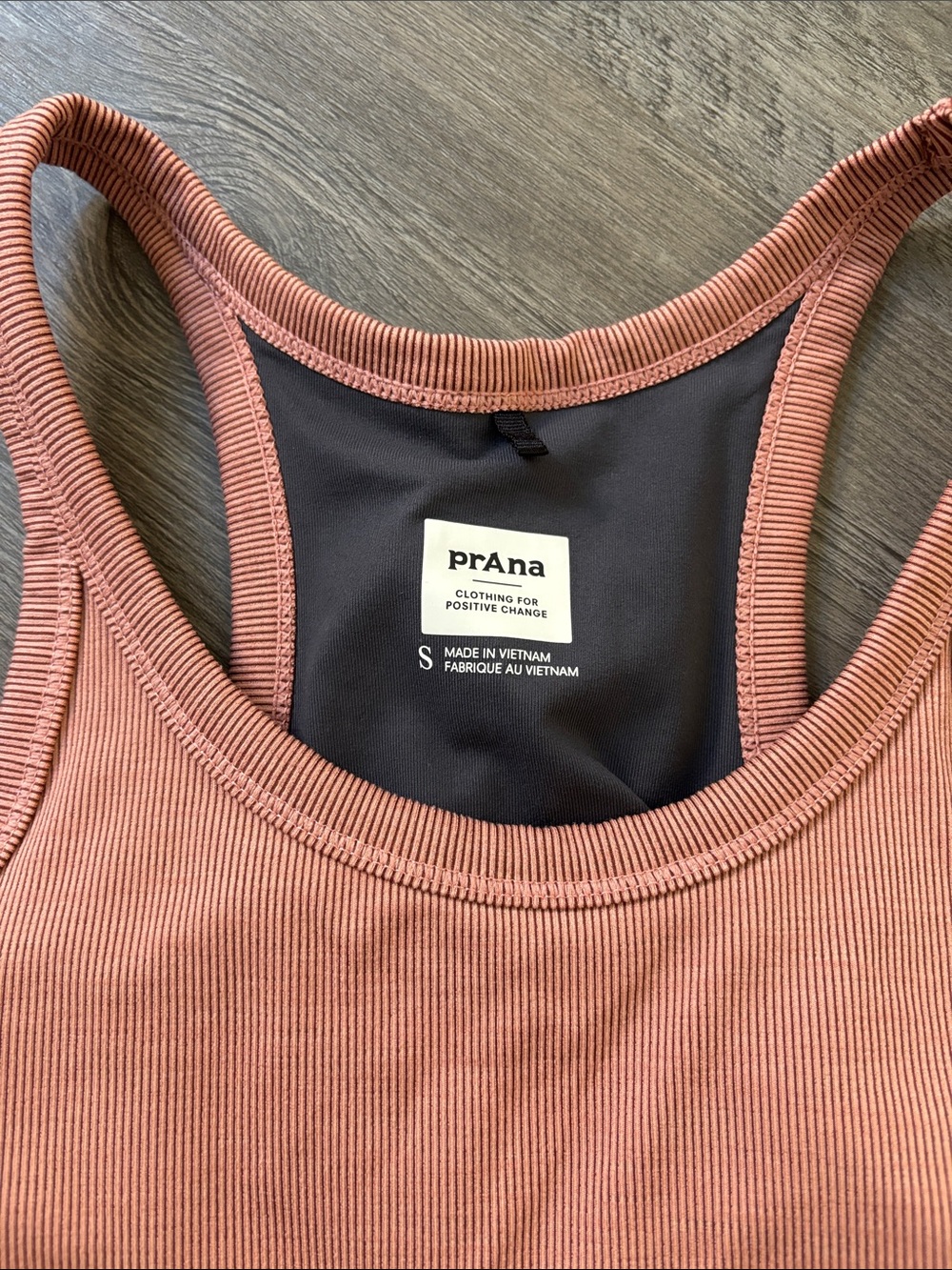 Prana Dusty Rose Ribbed Racerback Tank - Picture 2 of 3